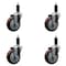 Service Caster 4'' SS Maroon Poly Wheel Swivel 1-1/8'' Expanding Stem Caster Set, 4PK SCC-SSEX20S414-PPUB-MRN-118-4 - alternate 1